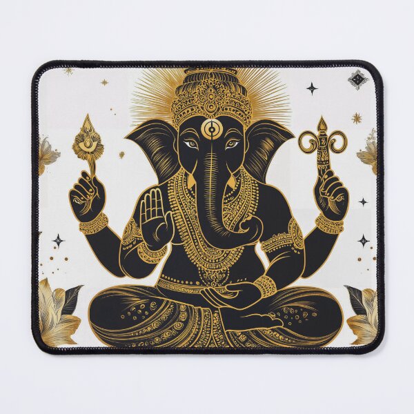 Item preview, Ganesha Hindu Deity Black & Gold Artwork  designed and sold by AdamesArtStudio.