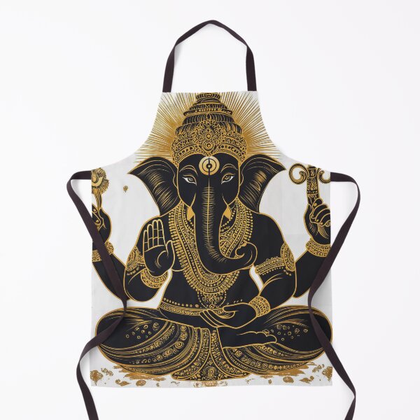 Item preview, Ganesha Hindu Deity Black & Gold Artwork  designed and sold by AdamesArtStudio.