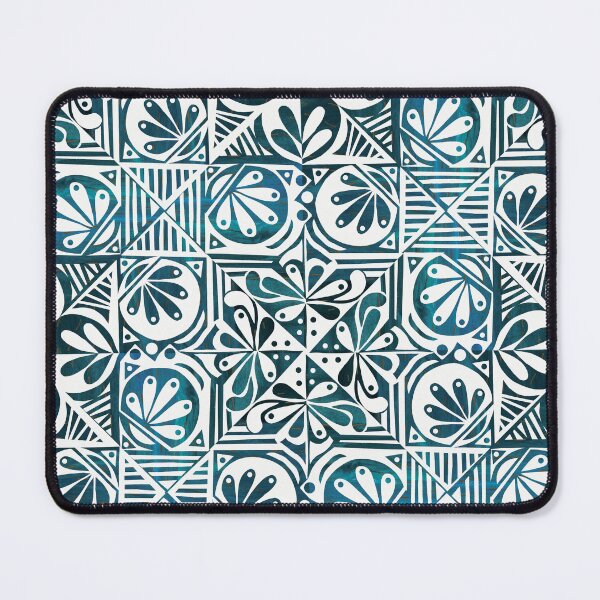 Item preview, Petrol floral tile pattern designed and sold by theJollyArtist.
