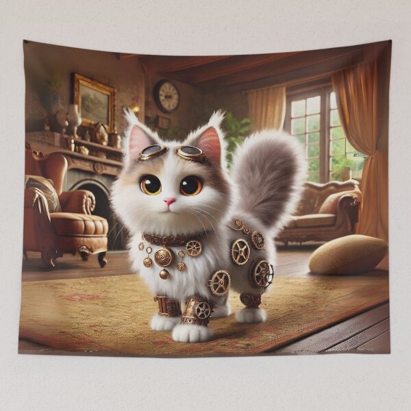 Item preview, Steampunk Turkish Angora Cat designed and sold by Sillytoe.