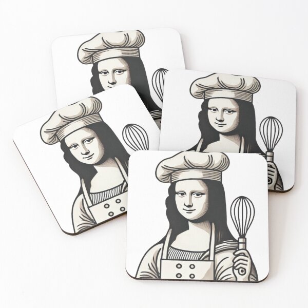 Item preview, Mona Lisa Minimalist Chef - Modern Vector Illustration designed and sold by ariine.