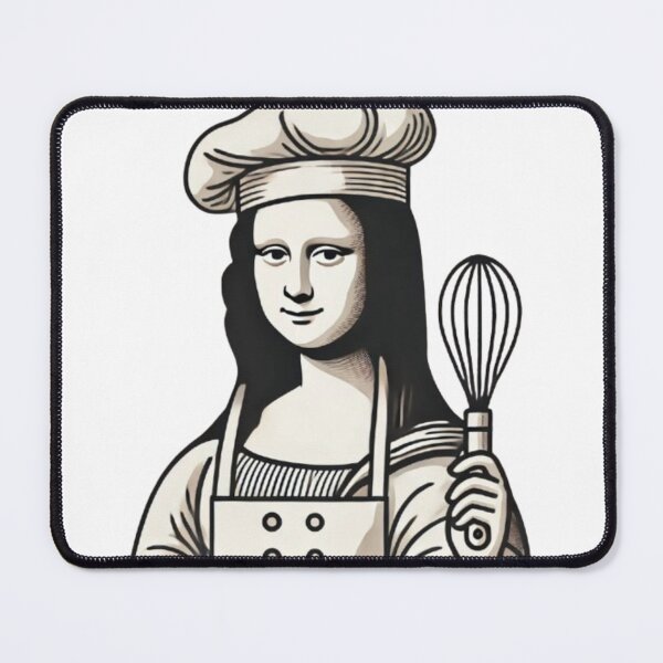 Item preview, Mona Lisa Minimalist Chef - Modern Vector Illustration designed and sold by ariine.