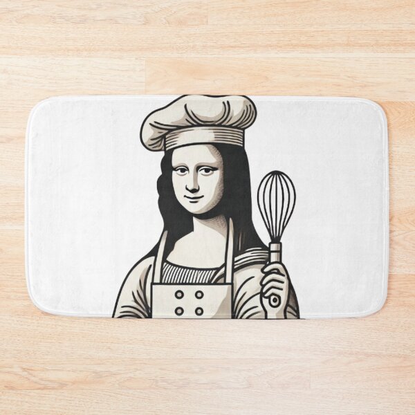 Item preview, Mona Lisa Minimalist Chef - Modern Vector Illustration designed and sold by ariine.