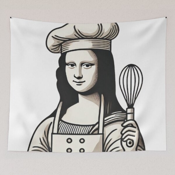 Item preview, Mona Lisa Minimalist Chef - Modern Vector Illustration designed and sold by ariine.