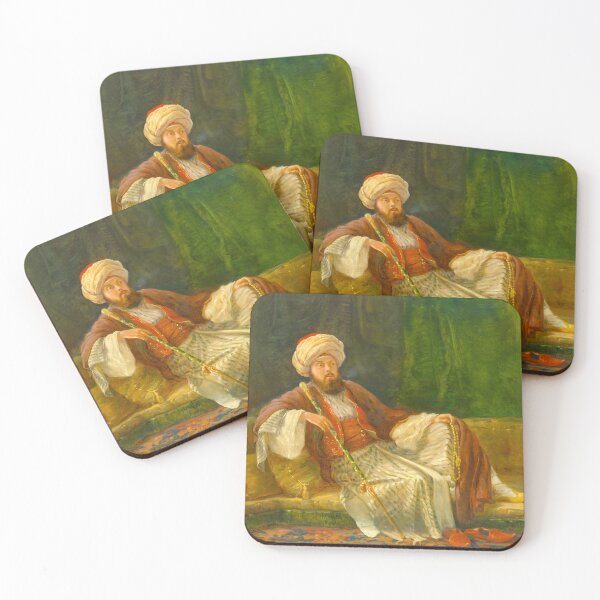 Item preview, Cultural Harmony: Western Gentleman in Oriental Costume by a British Painter designed and sold by HistoryOnWalls.