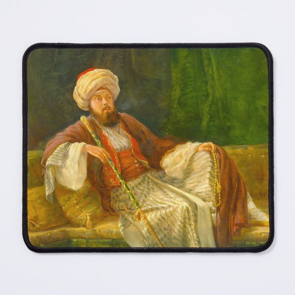 Item preview, Cultural Harmony: Western Gentleman in Oriental Costume by a British Painter designed and sold by HistoryOnWalls.