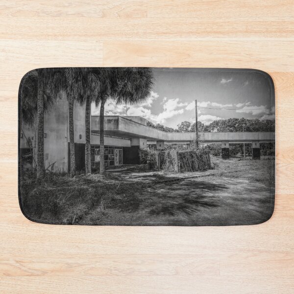 Item preview, Abandoned Gas Station, Kissimmee, Florida 2 BW designed and sold by jrtwynam.