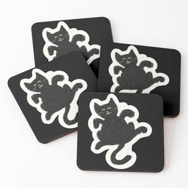 Item preview, Playful RolyPoly Adorable Black Cat Kitty Illustration designed and sold by Alison Inwood.