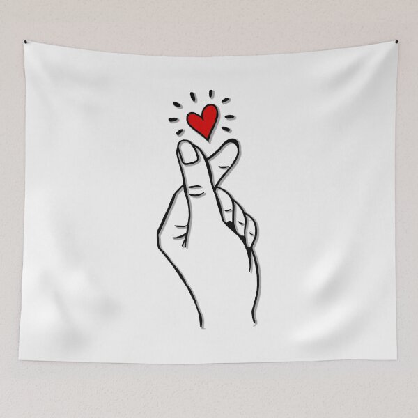 Item preview, finger heart hand drawing designed and sold by baybutterfly.