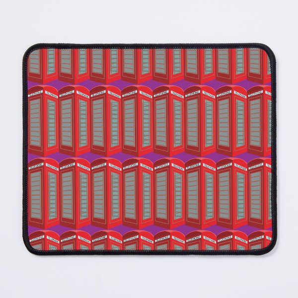 Item preview, red telephone box repeat pattern designed and sold by handmadehipsters.