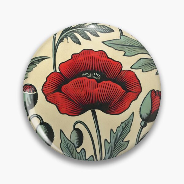 Item preview, Vintage-Inspired Poppies Pattern - Mid-Century Seamless Design designed and sold by KittyKatto.