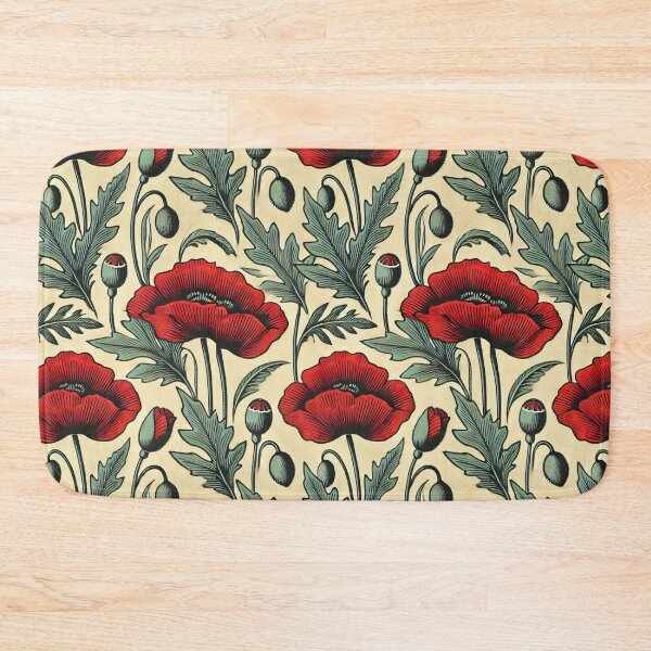 Item preview, Vintage-Inspired Poppies Pattern - Mid-Century Seamless Design designed and sold by KittyKatto.