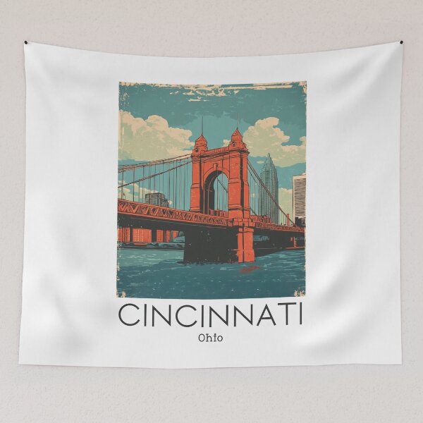 Item preview, A Vintage Travel Poster of Cincinnati - Ohio - The Queen City - United States designed and sold by GoodOldVintage.