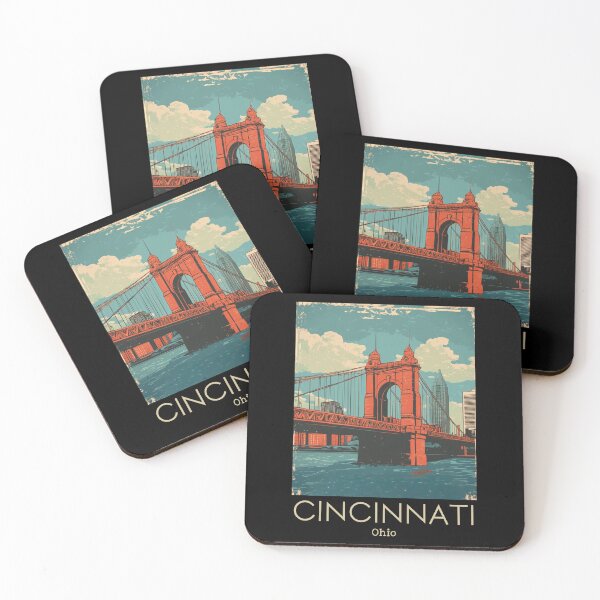 Item preview, A Vintage Travel Poster of Cincinnati - Ohio - The Queen City - United States designed and sold by GoodOldVintage.