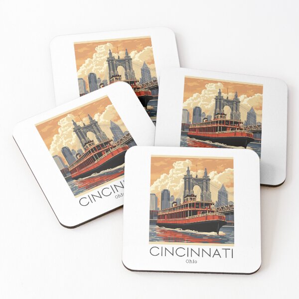 Item preview, A Vintage Travel Poster of Cincinnati - Ohio - The Queen City - United States designed and sold by GoodOldVintage.