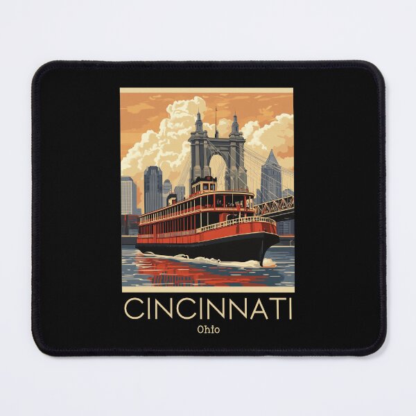 Item preview, A Vintage Travel Poster of Cincinnati - Ohio - The Queen City - United States designed and sold by GoodOldVintage.