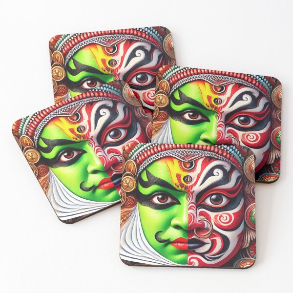 Item preview, Fusion of Kathakali and Theyyam Faces designed and sold by inoventre.
