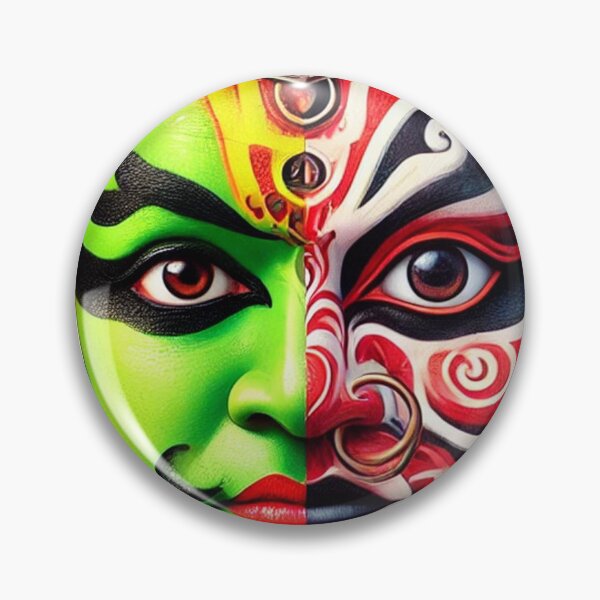 Item preview, Fusion of Kathakali and Theyyam Faces designed and sold by inoventre.