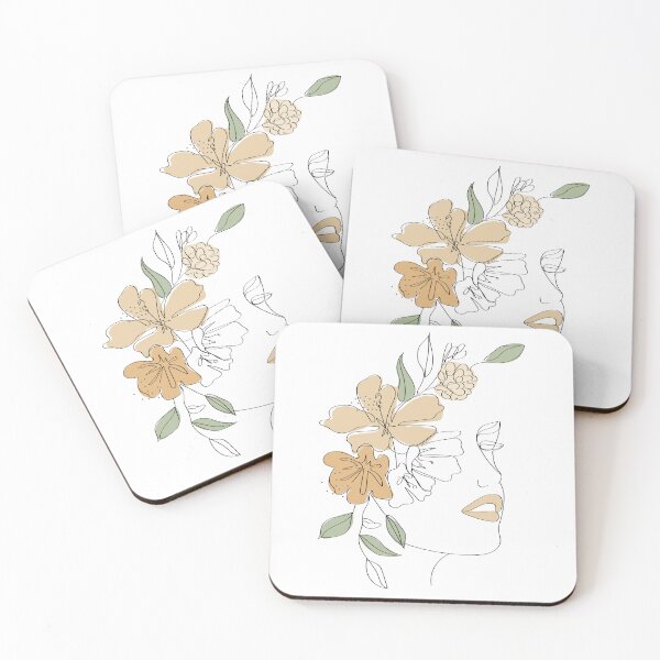 Item preview, Boho Style one line art women with floral pattern designed and sold by baybutterfly.