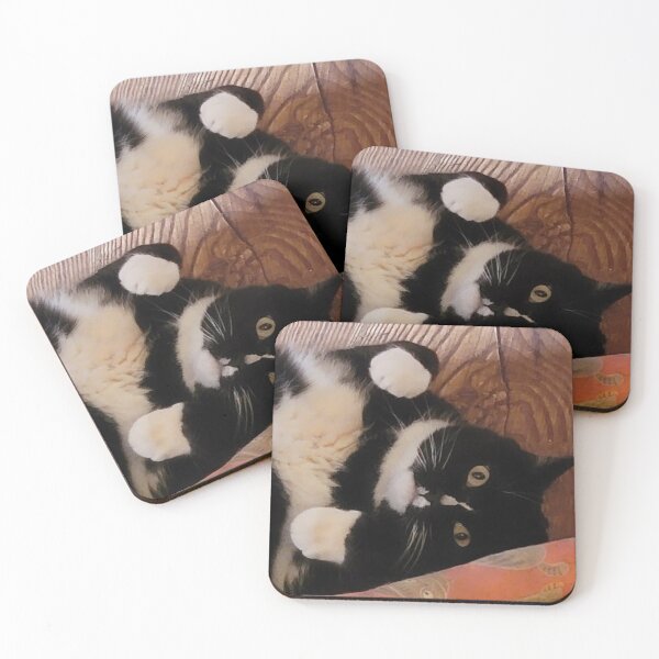 Item preview, Adorable Tuxedo Cat at Play designed and sold by Rebecca Jane.