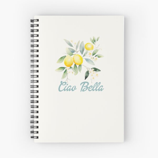 Item preview, Ciao Bella Italian text and Watercolor lemons lemon tree flowers and leaves  designed and sold by EmeraldeaArt.