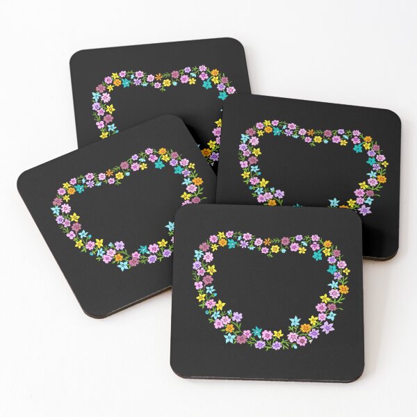 Item preview, Floral Heart - Black Background  designed and sold by The Abysmall.