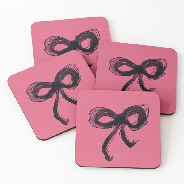 Item preview, Black bow on pink background designed and sold by MKTplaceDesign.