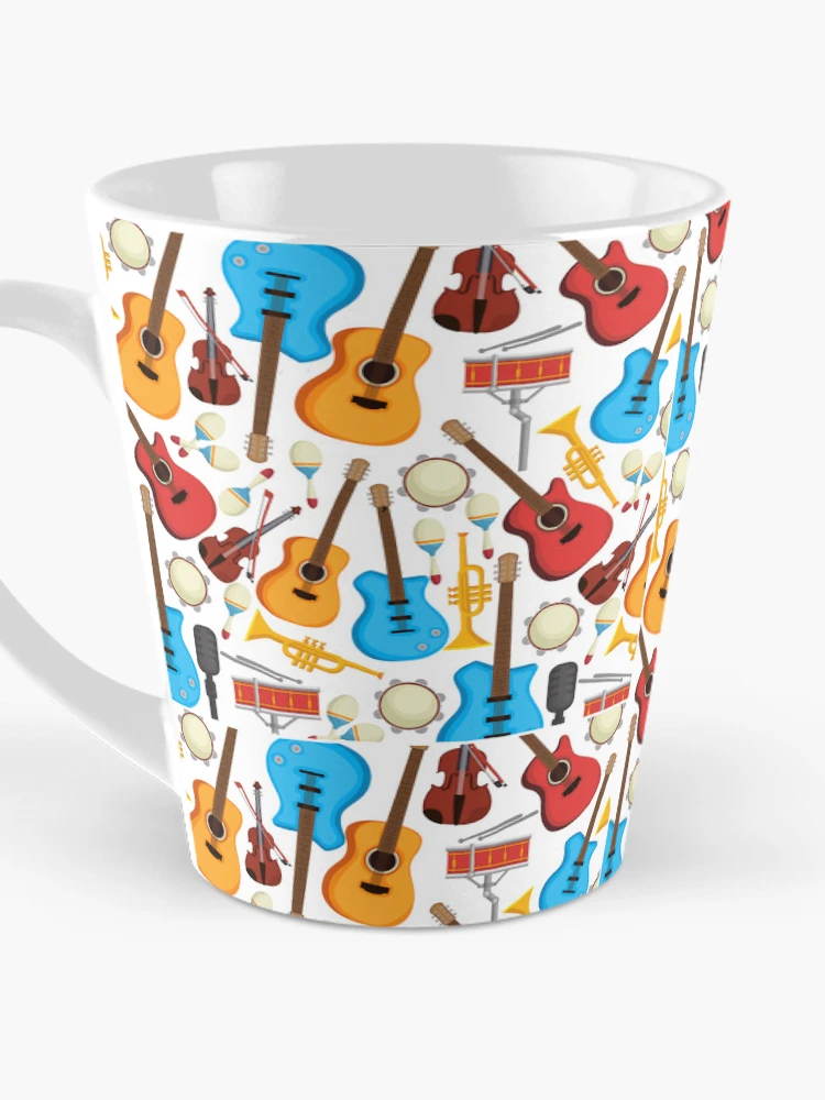 Thumbnail 3 of 4, Coffee Mug, Musical Instruments Pattern Background designed and sold by RubyCollection.