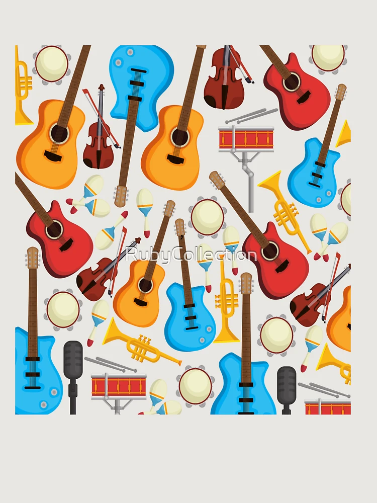 Thumbnail 6 of 6, Premium Oversized Sweatshirt, Musical Instruments Pattern Background designed and sold by RubyCollection.