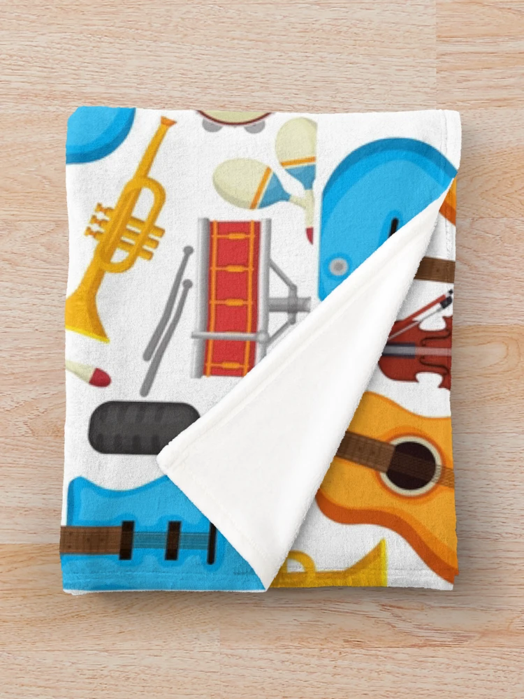 Thumbnail 3 of 6, Throw Blanket, Musical Instruments Pattern Background designed and sold by RubyCollection.