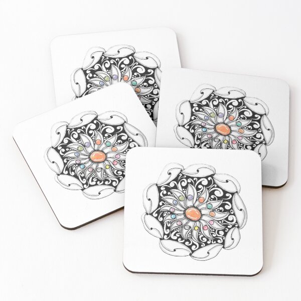 Item preview, Flower Jems Zentangle designed and sold by Stacey Smile Creations.