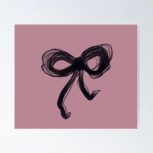 Item preview, Black bow on mauve background designed and sold by MKTplaceDesign.