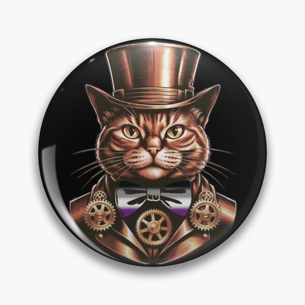 Item preview, Steampunk Cat with Asexual Flag Bow Tie – Asexual Pride Art Design designed and sold by Travelslightly.