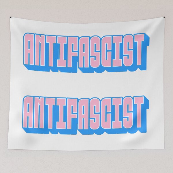 Item preview, Antifascista trans flag designed and sold by PeriwinkleStone.