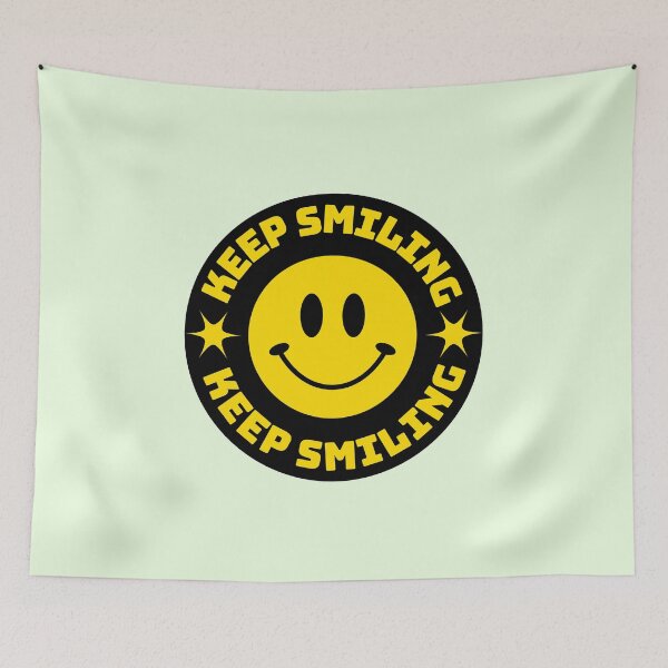 Item preview, Happy Smiling Face Keep Smiling Quote designed and sold by 2ndSketch.