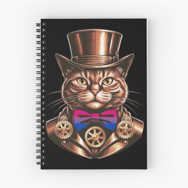 Item preview, Steampunk Cat with Bisexual Flag Bow Tie – Bisexual Pride Art Design designed and sold by Travelslightly.