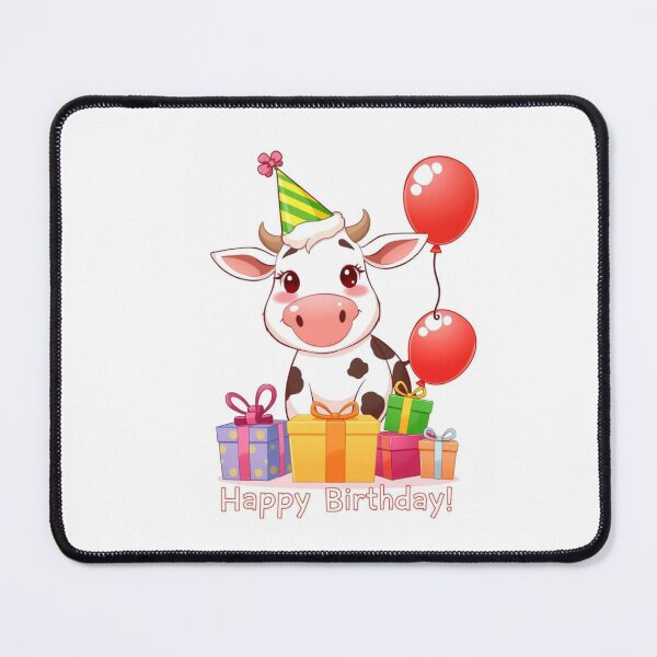 Item preview, Cow Birthday Party Hat Happy Balloons Celebrations Cute designed and sold by CheeseBlueprint.