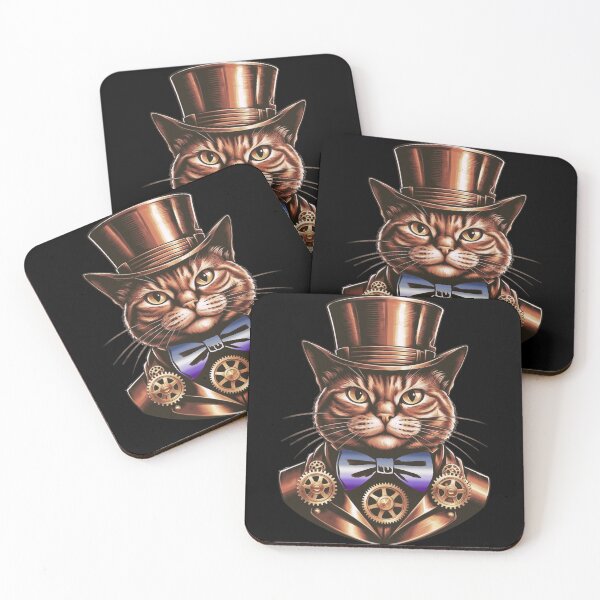 Item preview, Steampunk Cat with Butch Flag Bow Tie – Butch Pride Art Design designed and sold by Travelslightly.