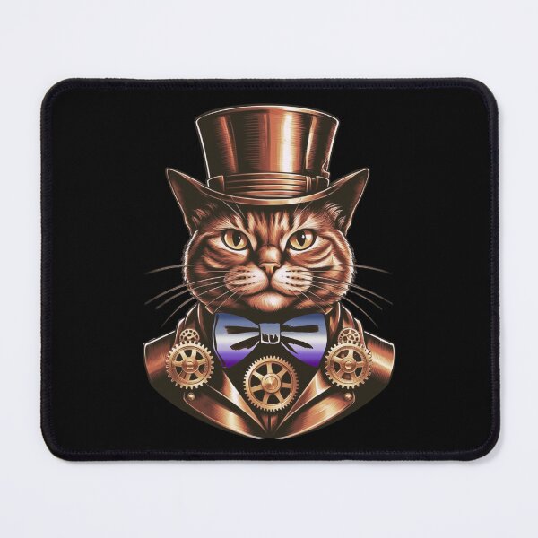 Item preview, Steampunk Cat with Butch Flag Bow Tie – Butch Pride Art Design designed and sold by Travelslightly.