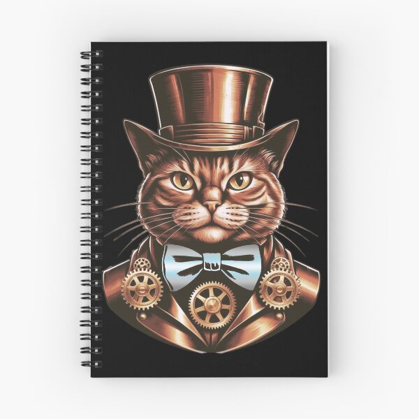 Item preview, Steampunk Cat with Demiboy Flag Bow Tie – Demiboy Pride Art Design designed and sold by Travelslightly.