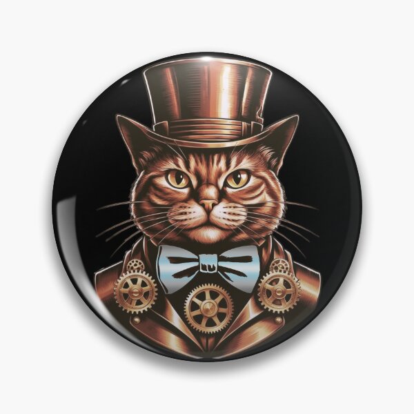 Item preview, Steampunk Cat with Demiboy Flag Bow Tie – Demiboy Pride Art Design designed and sold by Travelslightly.