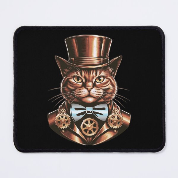 Item preview, Steampunk Cat with Demiboy Flag Bow Tie – Demiboy Pride Art Design designed and sold by Travelslightly.