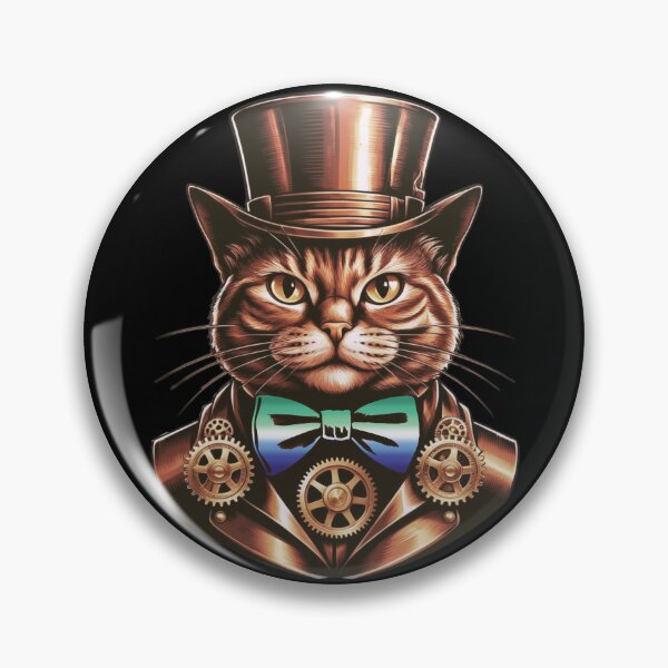 Item preview, Steampunk Cat with Gay MLM Flag Bow Tie – MLM Pride Art Design designed and sold by Travelslightly.