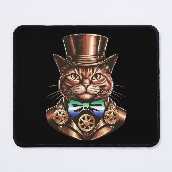 Item preview, Steampunk Cat with Gay MLM Flag Bow Tie – MLM Pride Art Design designed and sold by Travelslightly.