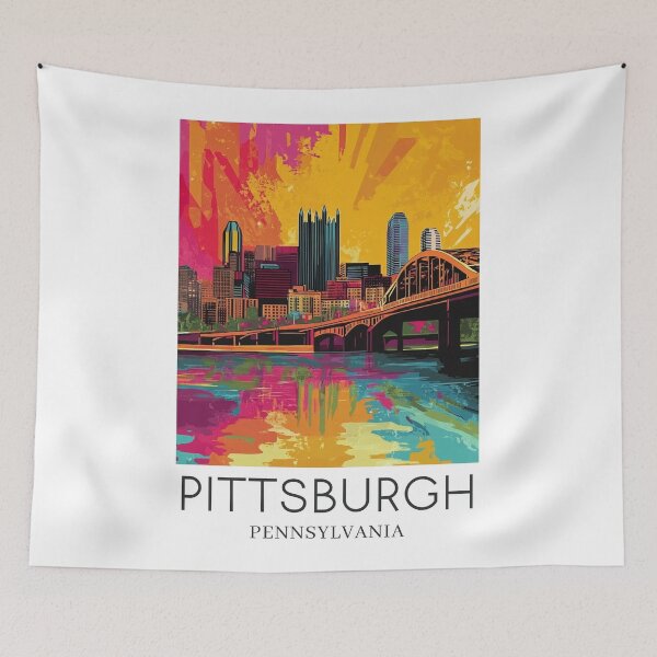 Item preview, A Pop Art Travel Print of Pittsburgh - Pennsylvania  designed and sold by StudioRedKoala.