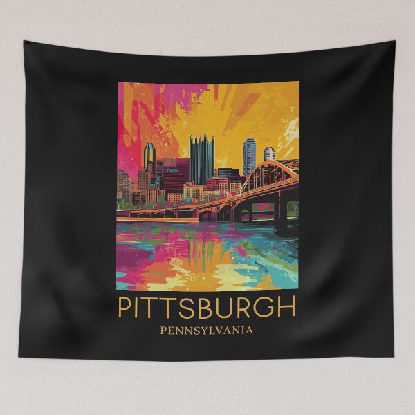 Item preview, A Pop Art Travel Print of Pittsburgh - Pennsylvania  designed and sold by StudioRedKoala.