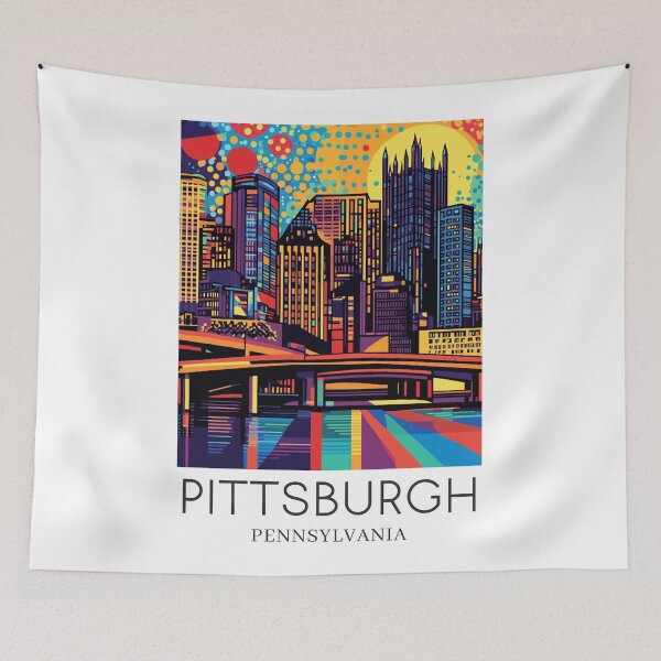 Item preview, A Pop Art Travel Print of Pittsburgh - Pennsylvania  designed and sold by StudioRedKoala.