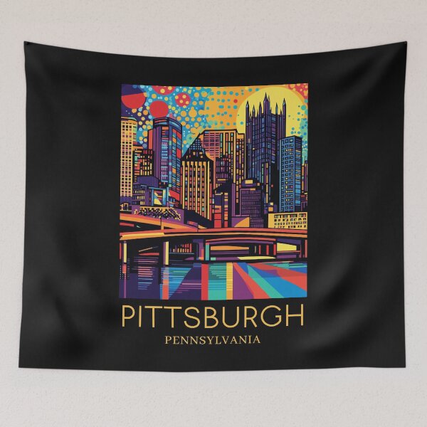 Item preview, A Pop Art Travel Print of Pittsburgh - Pennsylvania  designed and sold by StudioRedKoala.