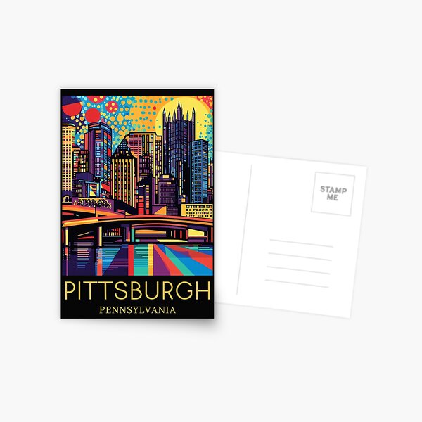 Item preview, A Pop Art Travel Print of Pittsburgh - Pennsylvania  designed and sold by StudioRedKoala.