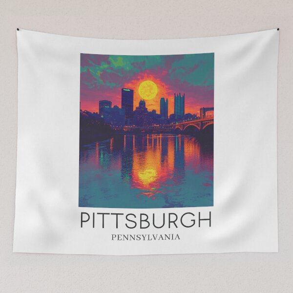 Item preview, A Pop Art Travel Print of Pittsburgh - Pennsylvania  designed and sold by StudioRedKoala.